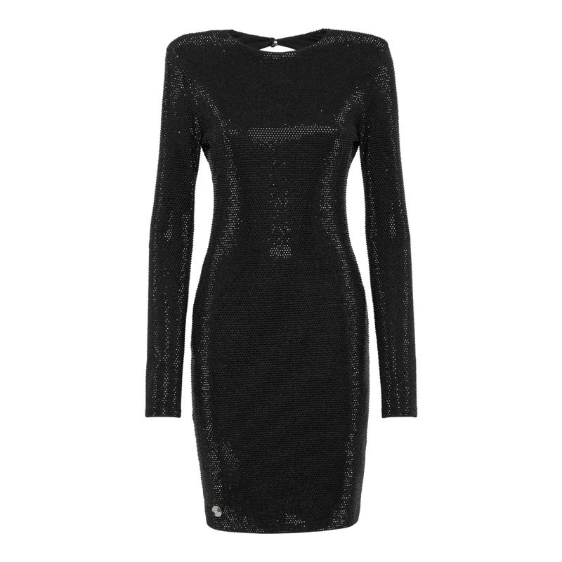 Philipp Plein Abendkleid Abendkleid Mit Schmucksteinen schwarz