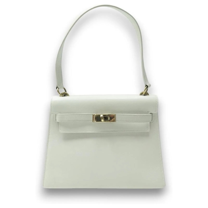 Hermès Schultertasche VINTAGE HERMES KELLY 20 MINI SELLIER HANDTASCHE 19 weiß
