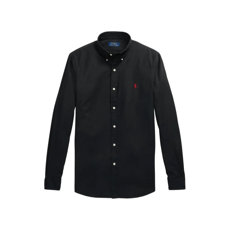 Polo Ralph Lauren Hemd Polo Black Shirt With Button-Down Collar Black