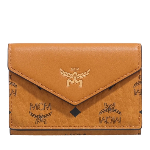 MCM Tri-Fold Wallet Aren Vi Small Wallet Mni Co Cognac