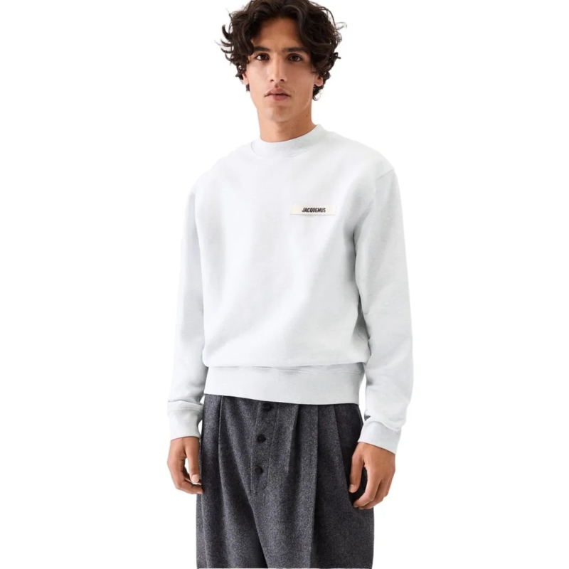 Jacquemus  Organic Cotton Long-Sleeve Sweatshirt With Gros-Gr White