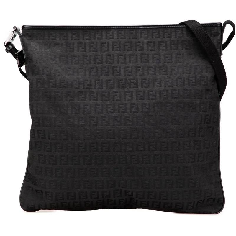 Fendi Schultertasche Zucchino Canvas Crossbody schwarz