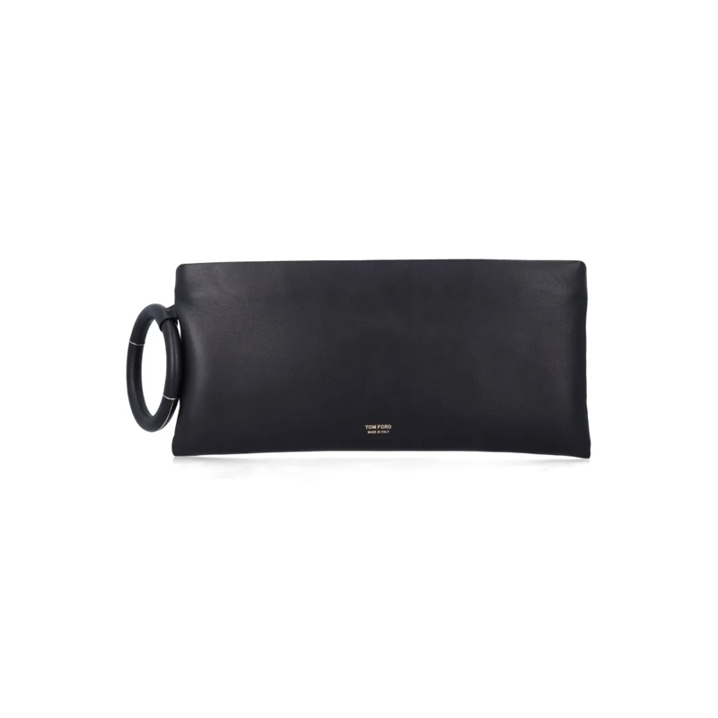 Tom Ford Pochette Nappa Leather Aura Clutch Black