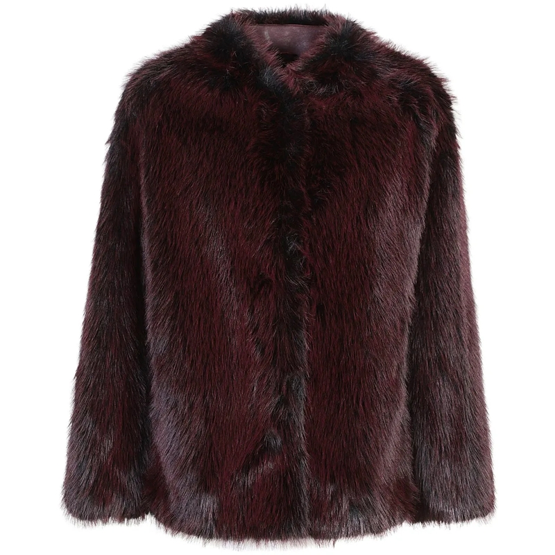 Patrizia Pepe Veste de transition Faux Fur Coat Red rot