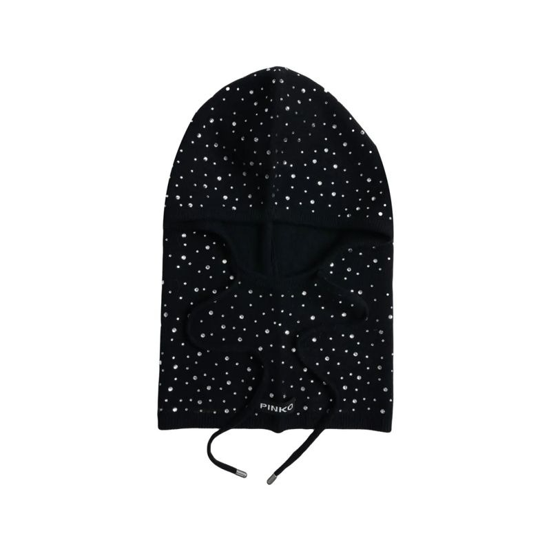 Pinko Hoed Finland' Balaclava With Rhinestones Black