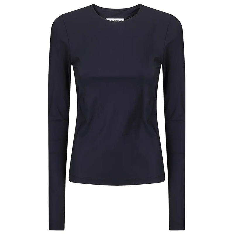 MM6 Maison Margiela Langärmeliges Oberteil Form-Fitting Long-Sleeved Top Black