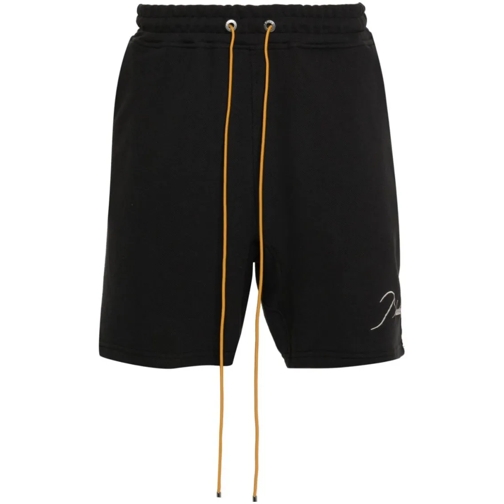 Rhude Logo-Embroidered Piqué Shorts Black Pantaloncini casual