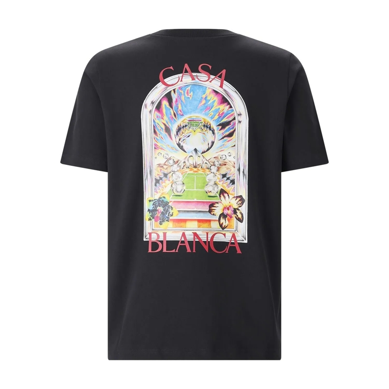 Casablanca T-shirt Black T-Shirt With Crew Neckline Black(Image 5)