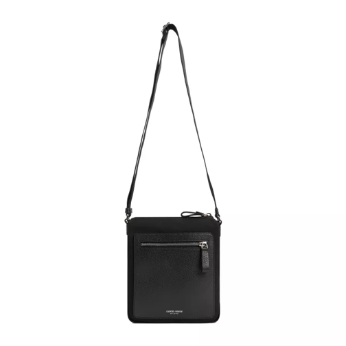 Giorgio Armani Black Grained Leather Shoulder Bag Black Borsa a tracolla