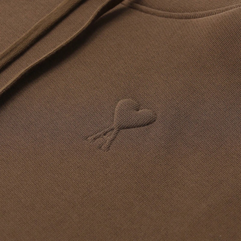 AMI Paris Pullover Hoodie mit Logo braun(Image 3)