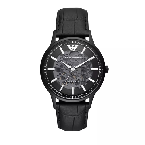 Emporio Armani Automatic Three-Hand Stainless Steel Watch A Black Automatikuhr