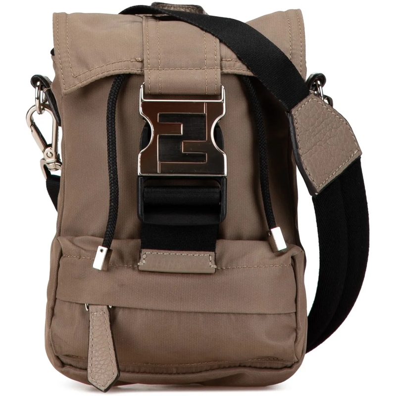 Fendi Rucksack Mini Fendiness Nylon Convertible Backpack braun