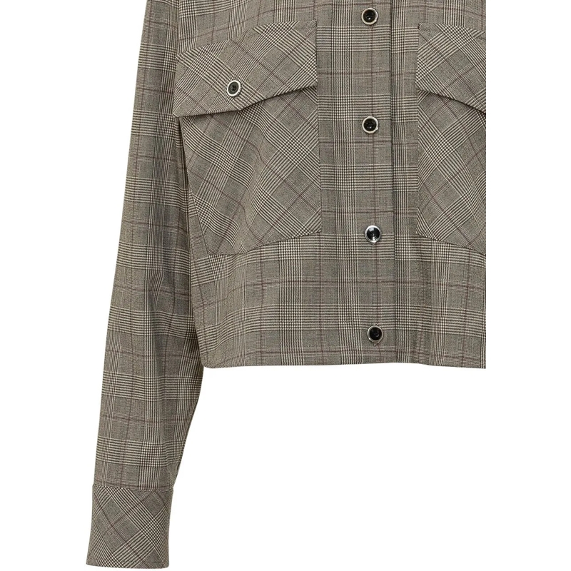Pinko Übergangsjacke Overshirt Oncidium a Quadri taupe(Image 4)