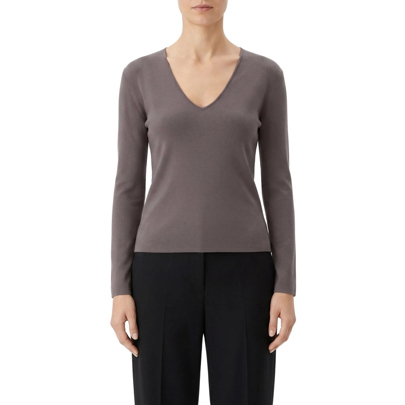 TOTEME Pullover Pullover mit V-Ausschnitt braun(Image 2)