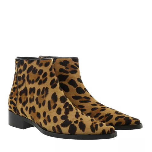 Dolce&Gabbana Animal Print Ankle Boots Leather Leo Enkellaars