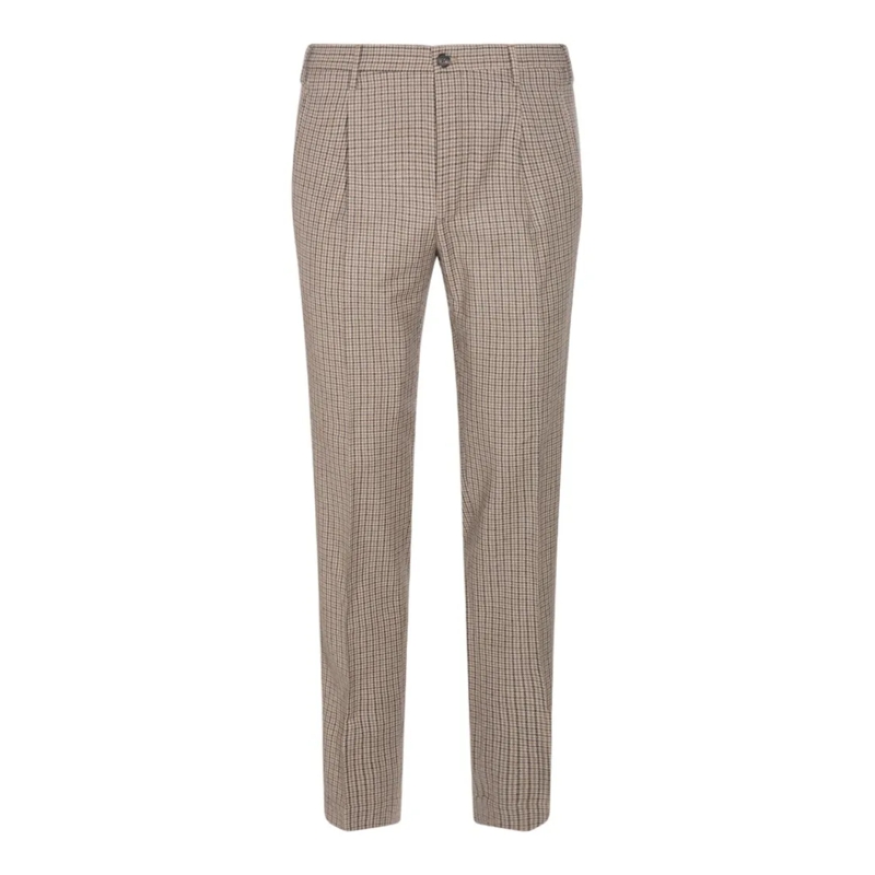 Incotex Pantalon de costume Tailored Checkered Trousers With Classic Detailing Grey