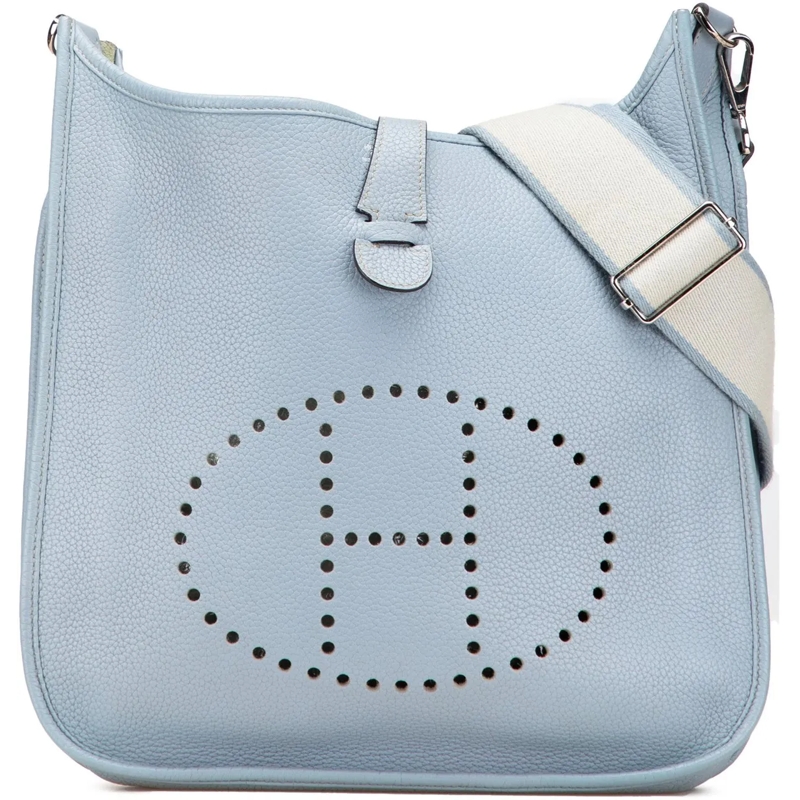 Hermès Schultertasche Clemence Evelyne III 33 blau