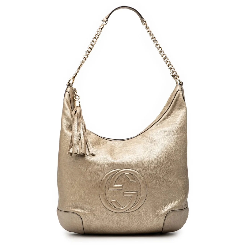 Gucci Schultertasche Metallic Leather Soho Shoulder Bag gold