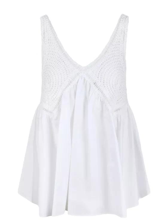 Thumbnail - P.A.R.O.S.H. - Crochet Embroidery Top - Größe XS - white