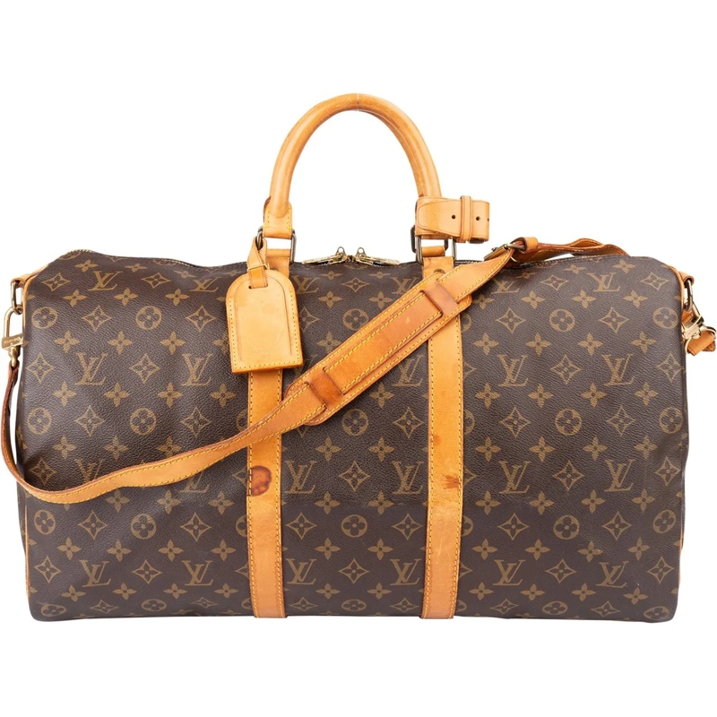 Louis Vuitton Tote Louis Vuitton Canvas Monogram Keepall 50 Bandoulie braun