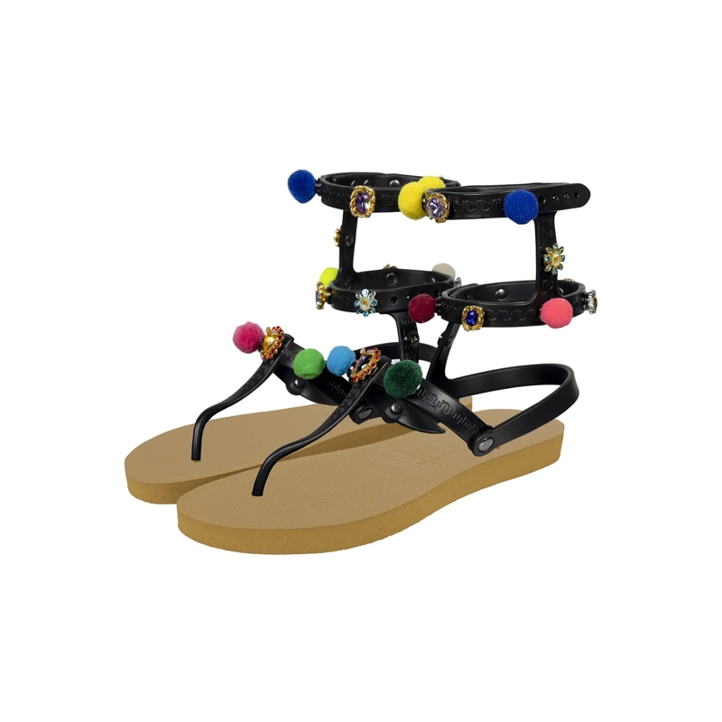 UZURII Flip Flops Zehentrenner Mondriaan Colorful Black gelb(Image 2)
