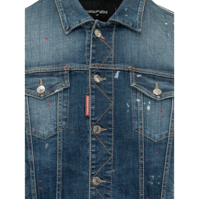 Dsquared2 Veste en jean Giacca Sportiva in Denim con Bottoni blau(Image 4)