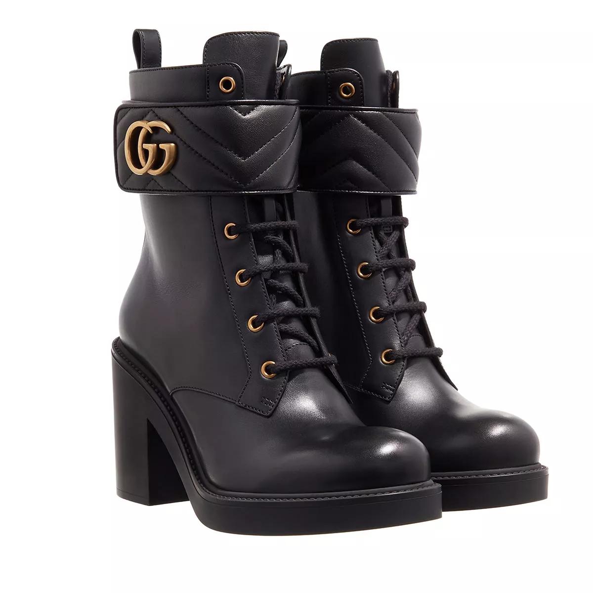 Gucci Double G Leather Boots - Black