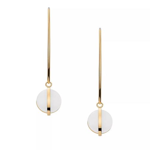 Skagen Sea Glass White Glass Hoop Earrings Gold Créole