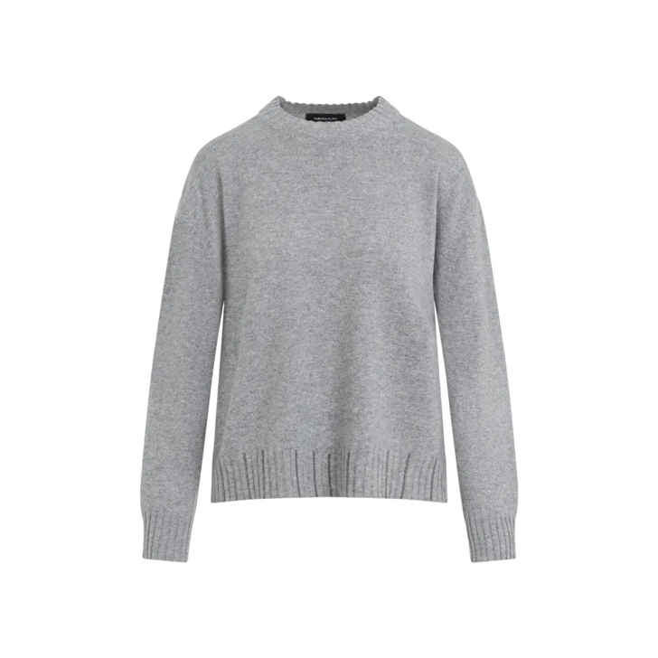 Fabiana Filippi Wool-Cashmere Blend Sweater With Ribbed Hem Grey