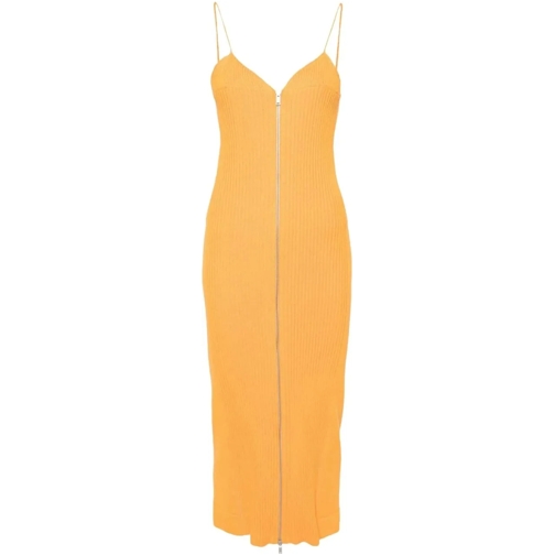 Jil Sander Midi-Kleider Zipper Dress Mango orange