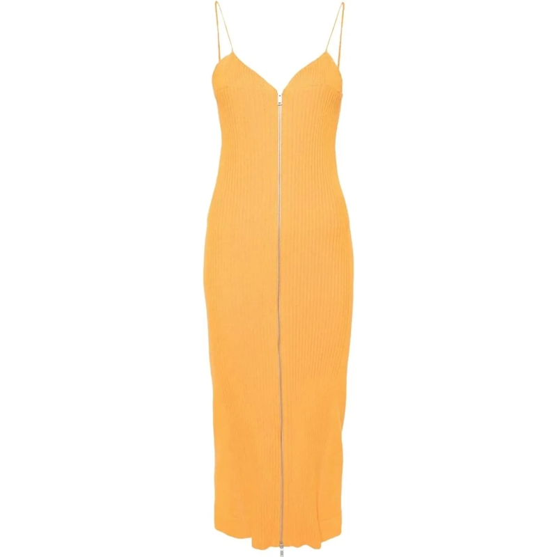 Jil Sander Midikleid Zipper Dress Mango orange