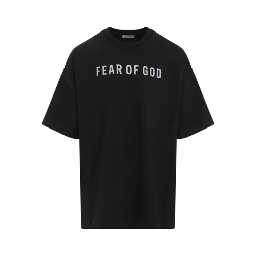 FEAR OF GOD T-shirts Short Sleeve Logo Grey Print Tee Black