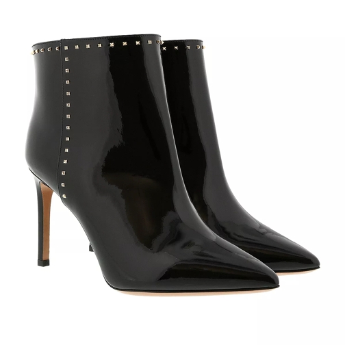 Valentino Garavani Rockstud Ankle Boot Patent Leather Black Stiefelette