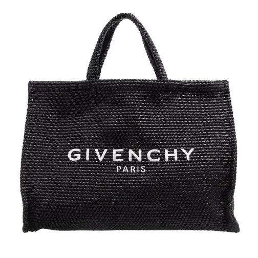 Givenchy Large G Tote Shopping Raffia Black Draagtas