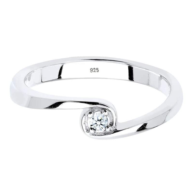Elli Diamantring Ring Solitär Verlobung Diamant 0.03 ct. 925 Silber weiss(Image 2)
