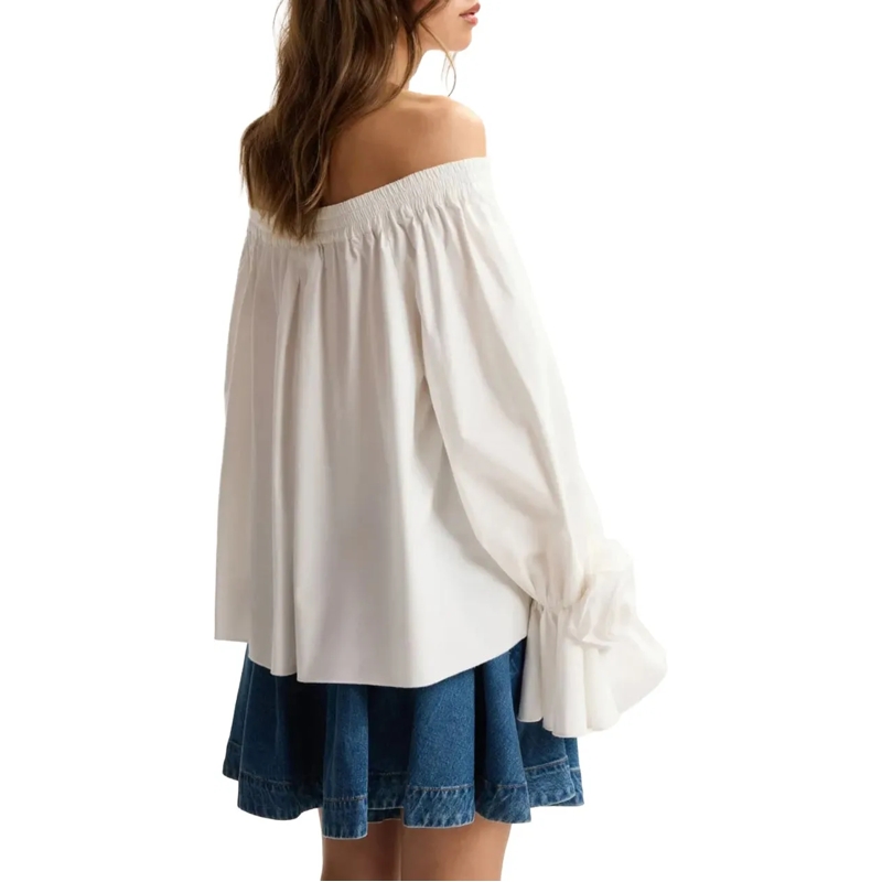 Essentiel Antwerp T-Shirt Essentiel Antwerp Off Shoulder Top Tops Off White  weiß(Image 3)