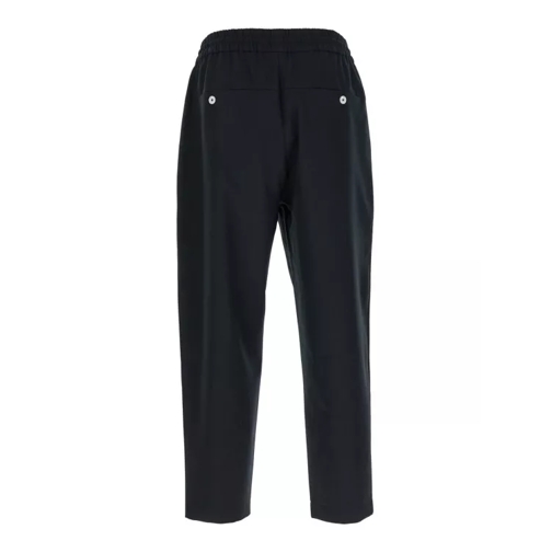 Drôle De Monsieur  Black Carrot Pants With Drawstring In Wool Blend M Black