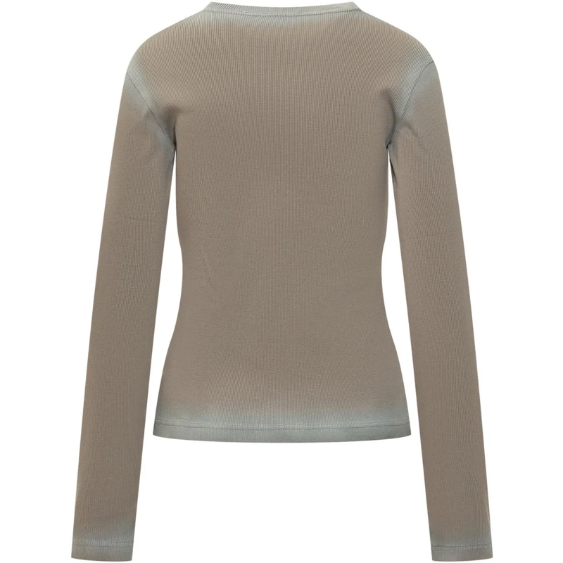 Off-White Haut à manches longues Top a Costine Maniche Lunghe con Logo taupe(Image 2)