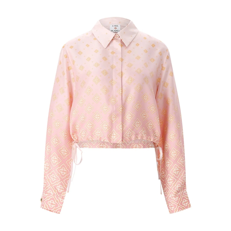 Casablanca Bluse Hemdbluse aus Seide pink