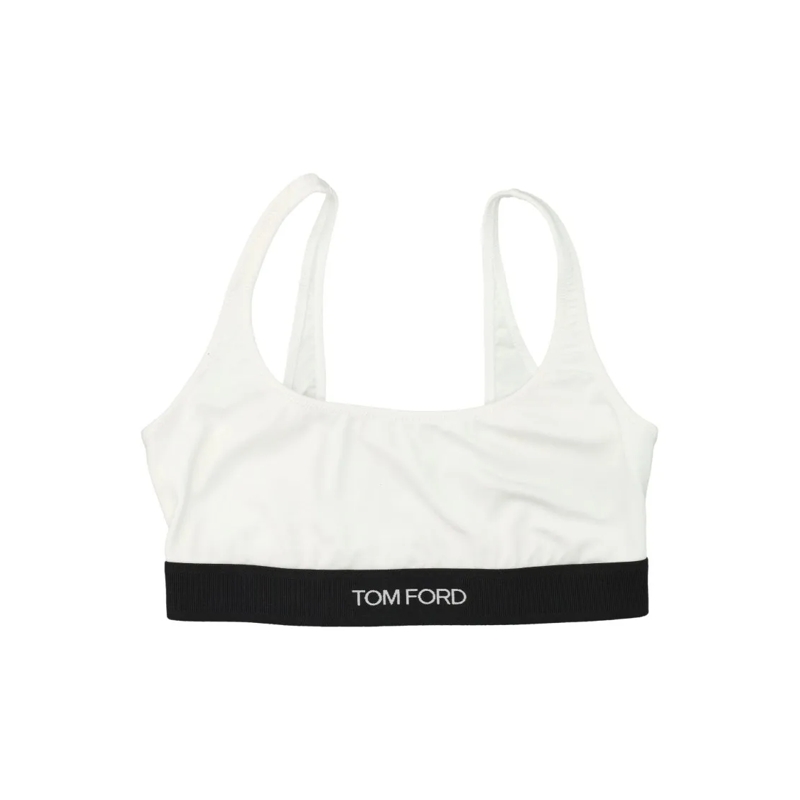 Tom Ford  Signature Modal Bralette With Jacquard Logo White