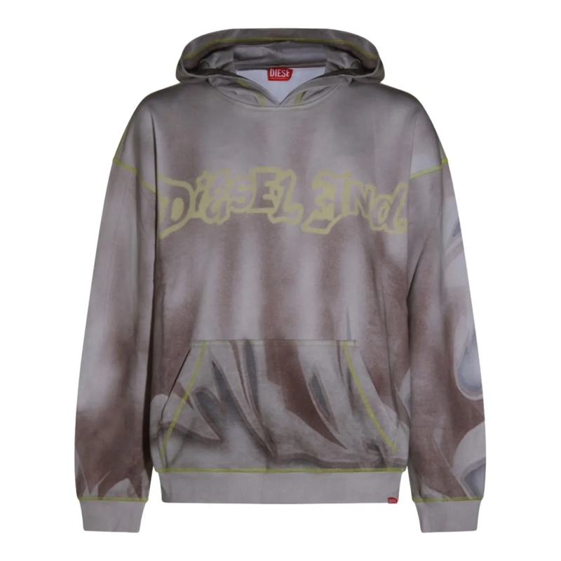 Diesel  Gradient Grey And Brown Hoodie Grey