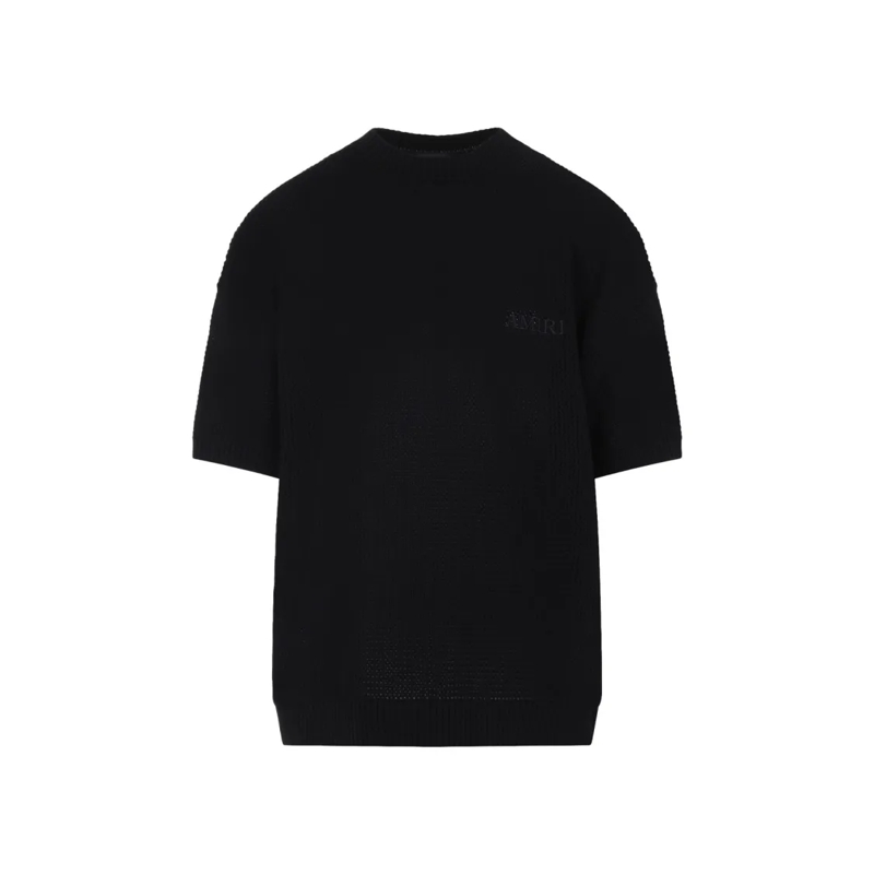 Amiri T-shirt Relaxed Fit Black Cotton T-Shirt With Textured Det Black