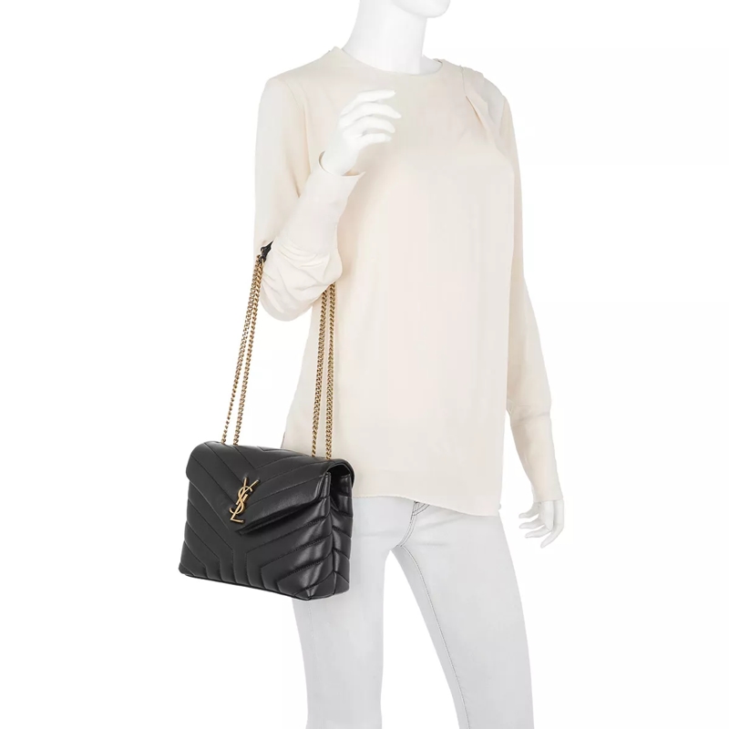 Saint Laurent Enveloptas LouLou Shoulder Bag S Leather Black(Image 6)