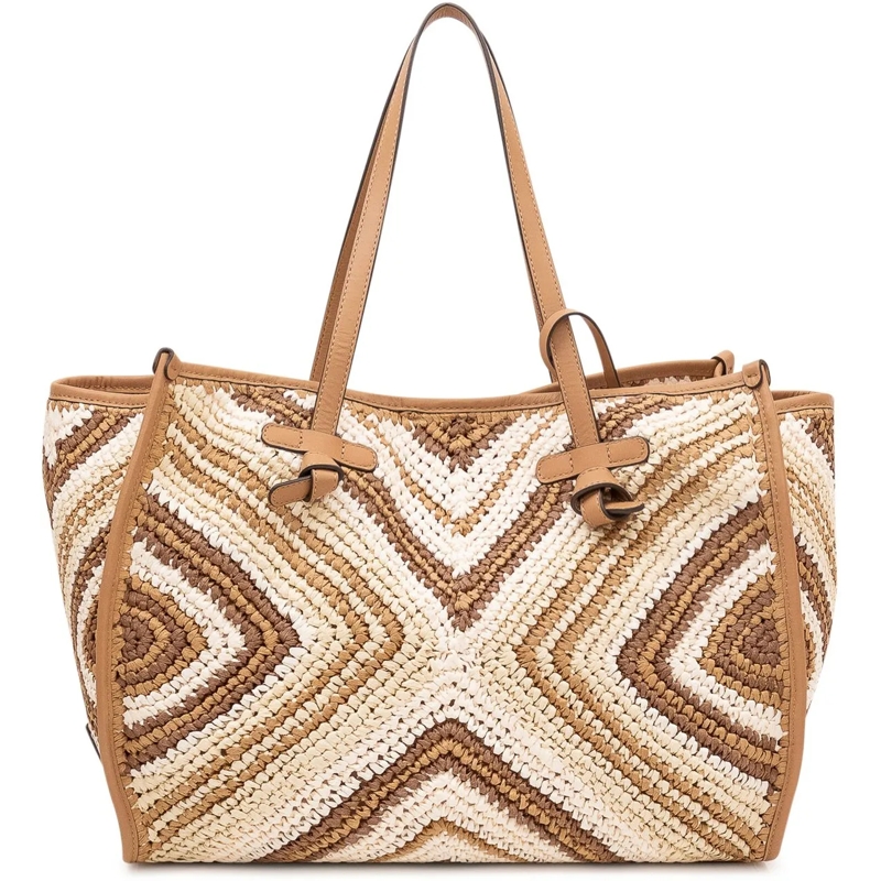 Gianni Chiarini Shopper Borsa Marcella Tote in Tessuto Intrecciato beige
