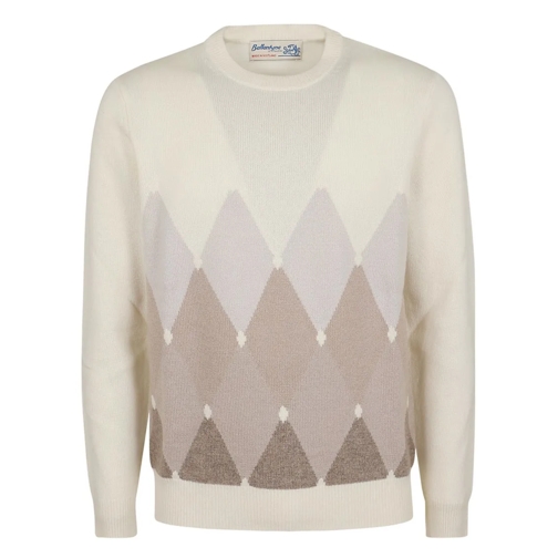 Ballantyne Pullover Rombo Cashmere Sweater White