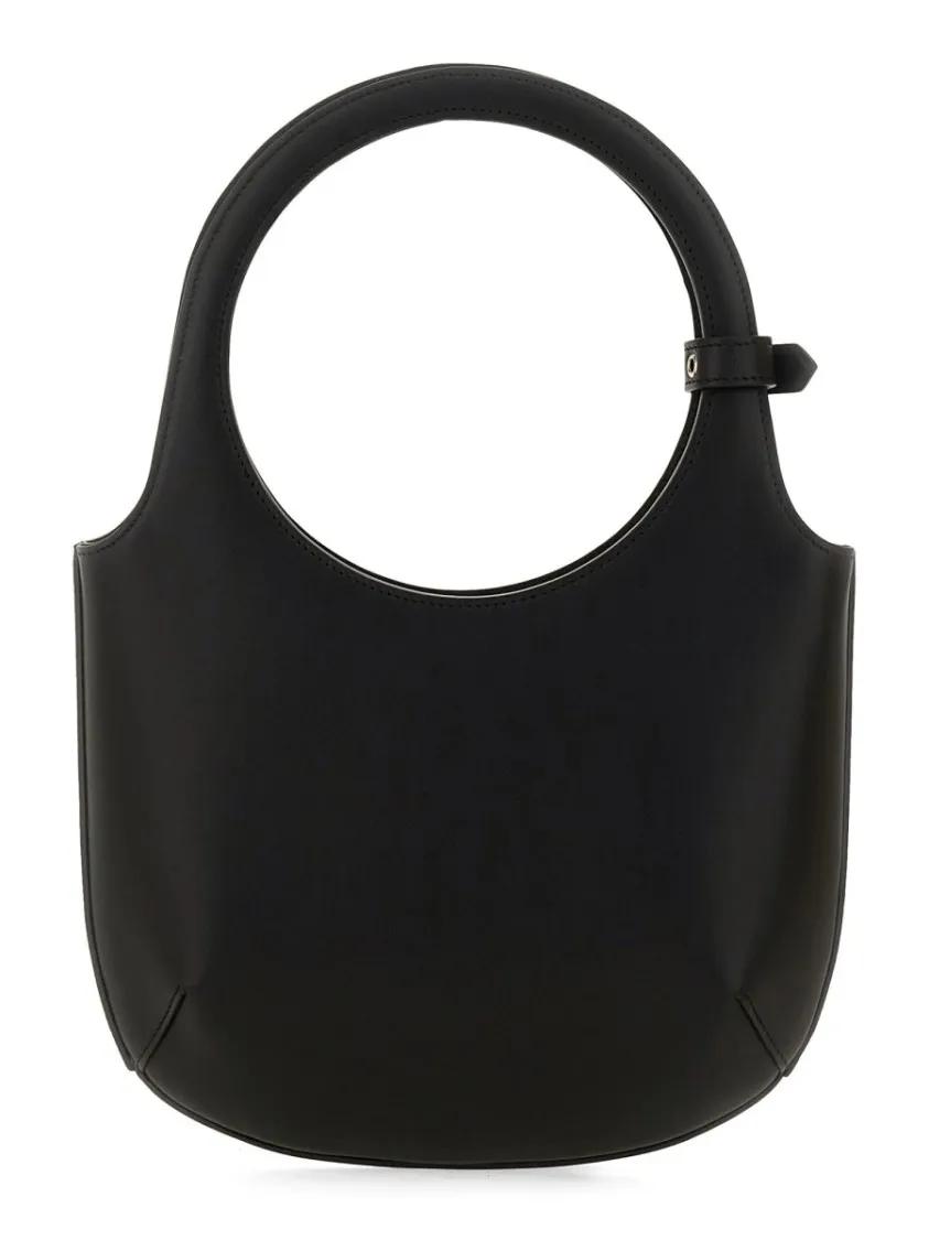 Thumbnail - Courrèges Hobo Bags - Circular Handle Leather Bag With Adjustable Strap - Gr. unisize - in Schwarz - für Damen