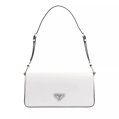 Prada Cleo Shoulder Bag Brushed Leather White Crossbody Bag