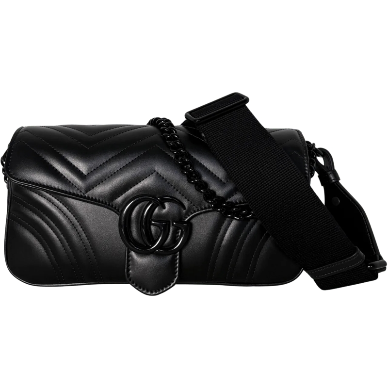 Gucci Schultertasche Gucci Mittelgro�e GG Marmont Schultertasche Schwar schwarz