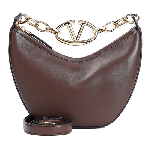 Valentino Schultertasche V Logo Mini Hobo Bag Brown