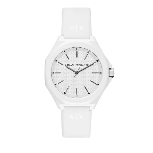 Armani Exchange Armani Exchange Three-Hand Silicone Watch White Quartz Horloge